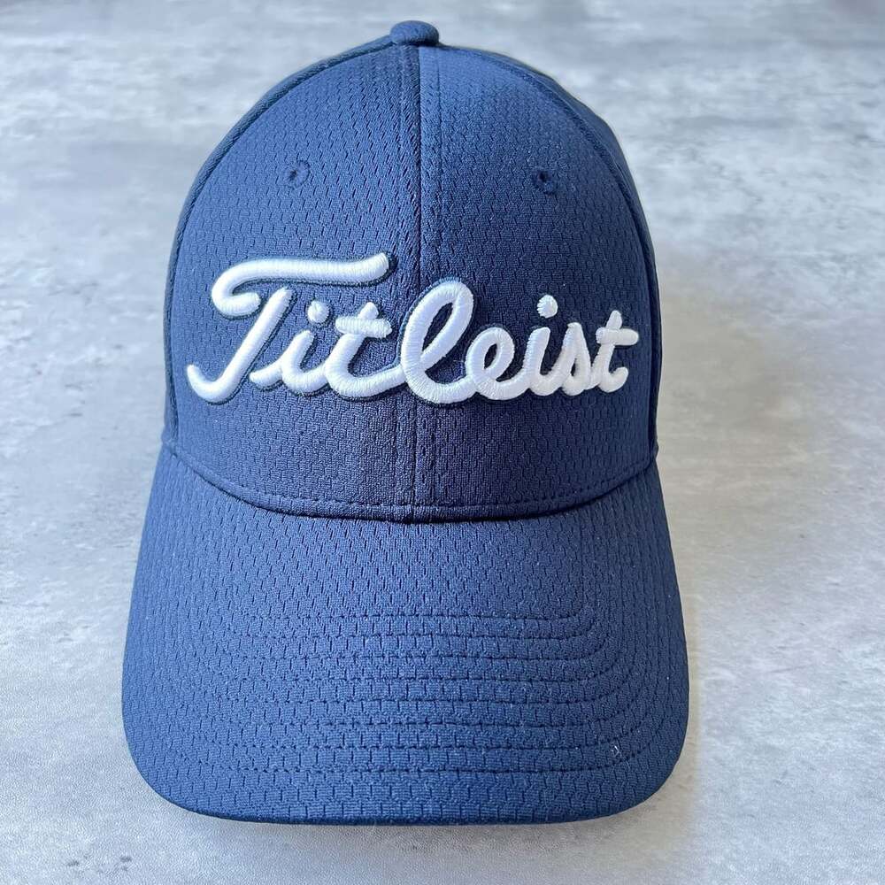 Titleist Tour Elite Fitted Golf Hat Cap L/XL Navy Mesh Pro V1 FJ